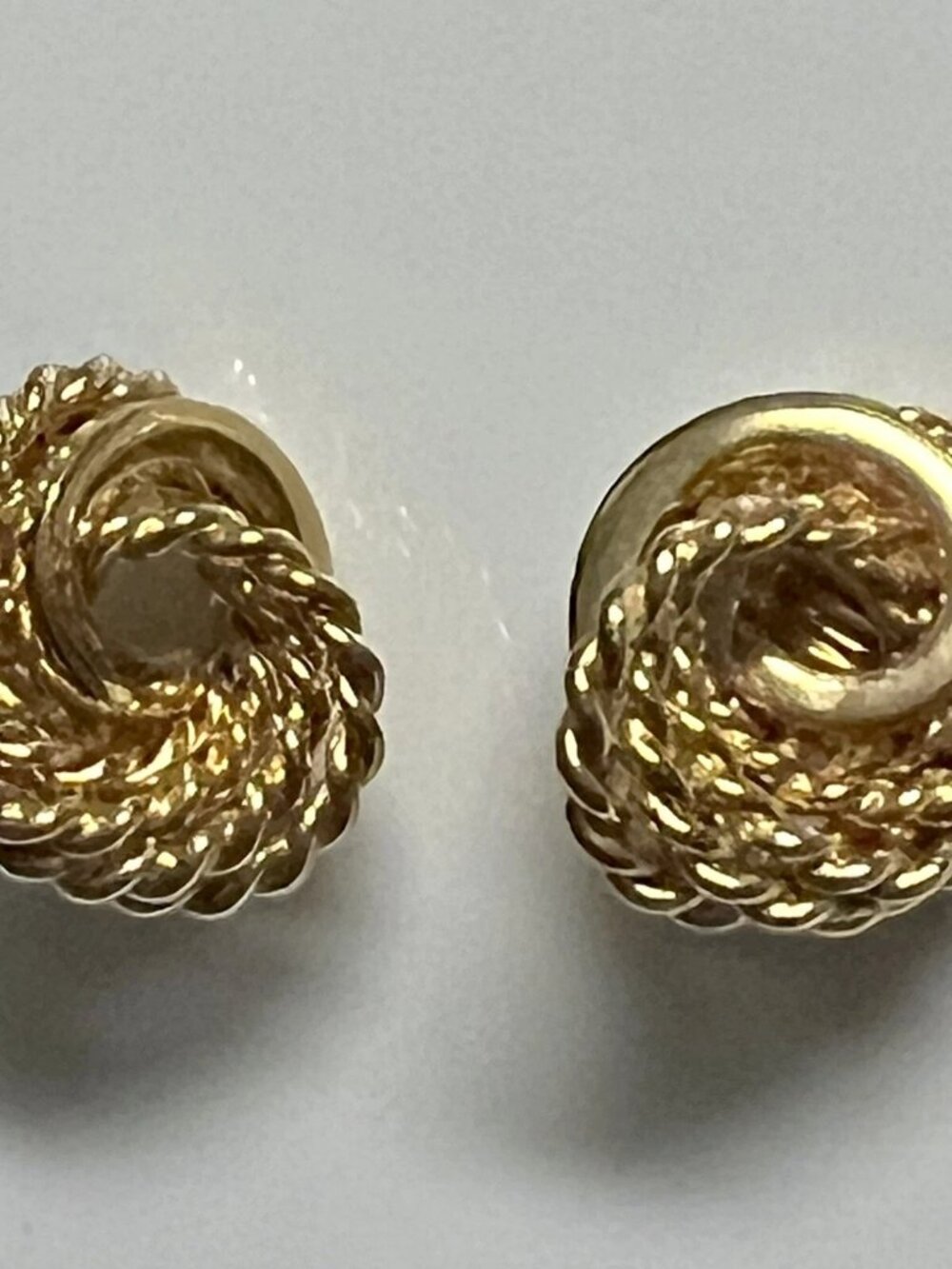Monet 1980s vintage signed gold plated Braided Knot clip on earrings